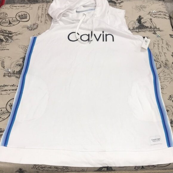 Calvin Klein Perform. Ombre-Stripe Hoodie Dress - Picture 3 of 9